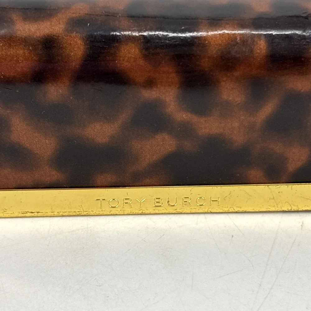 Tory Burch Sunglass Case Animal Print Patent Leather Eyeglasses Readers